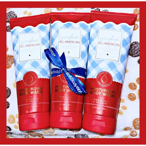 Bath & Body Works Gingham All-American 10oz Moisturizing Body Wash with Shea x3 - Picture 1 of 5